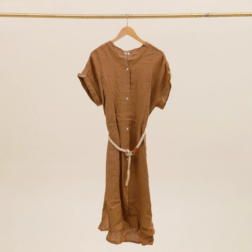 camel linen dress Faye Linen Dress