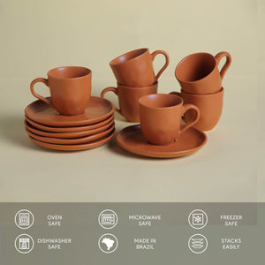Coffee Cup & Saucer Set of 6 - H+E Goods Company