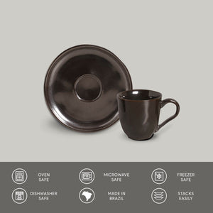 Coffee Cup & Saucer Set of 6 - H+E Goods Company