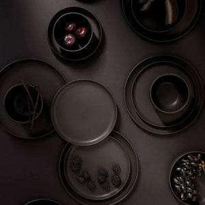 Tunisian 12pc Dinnerware set - Matte Black - H+E Goods Company
