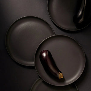 Tunisian Dinner Plate - Matte Black - H+E Goods Company