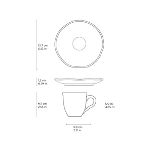 Coffee Cup & Saucer Set of 6 - H+E Goods Company