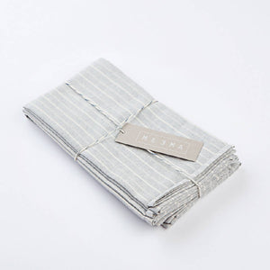 Grey Striped Cotton Napkin - Set Of 4 - H+E Goods Company