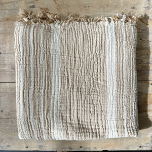 Joshua Cotton Gauze Towel - Beige - H+E Goods Company