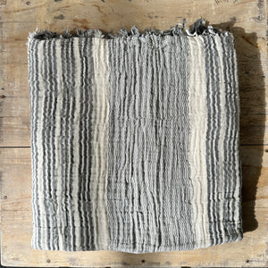 Joshua Cotton Gauze Towel - Grey - H+E Goods Company