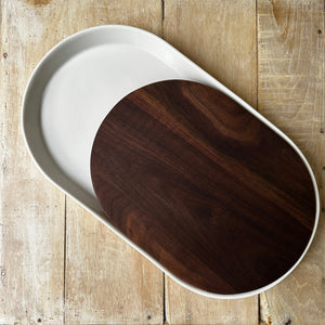 Eclipse Serving Platter with Wood - H+E Goods Company