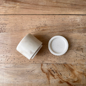 Marble Round Pill Box - White - H+E Goods Company