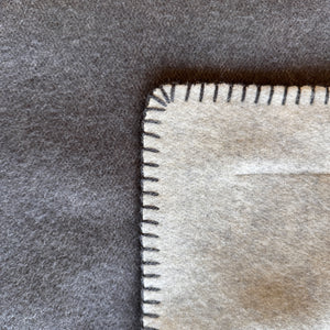 Mongolian Pure Cashmere Throw  - Charcoal/Light Grey - H+E Goods Company