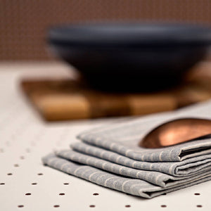 Grey Striped Cotton Napkin - Set Of 4 - H+E Goods Company