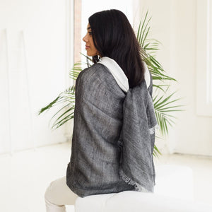 Granite Linen & Silk Scarf - H+E Goods Company