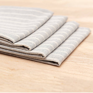 Grey Striped Cotton Napkin - Set Of 4 - H+E Goods Company