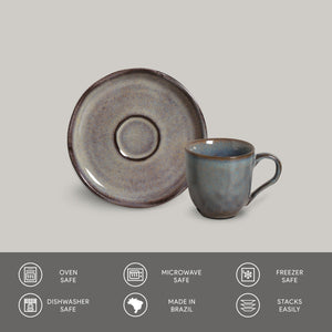 Coffee Cup & Saucer Set of 6 - H+E Goods Company