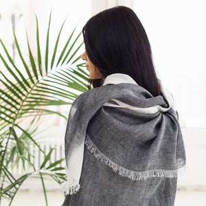 Granite Linen & Silk Scarf - H+E Goods Company
