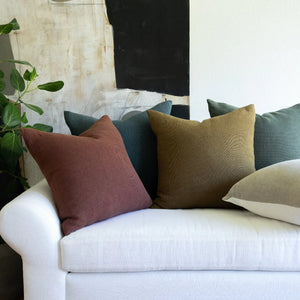 Bruges Washed Linen Pillow - Olive - H+E Goods Company