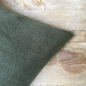 Bruges Washed Linen Pillow - Olive - H+E Goods Company