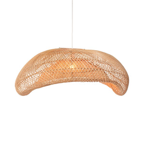 H+E Goods Company Rattan Arch Wavy Pendant Light