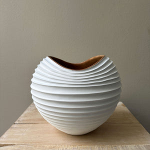 Dune Tamarind Wood Vase - Circular - H+E Goods Company