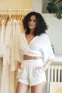 Echo Boy Shorts - White - H+E Goods Company