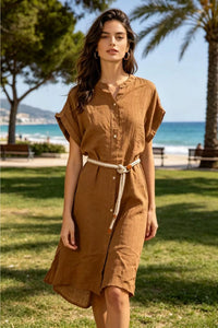 camel linen dress Layla Linen Dress Camel