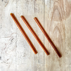 Glass Straw 9" - Amber - H+E Goods Company