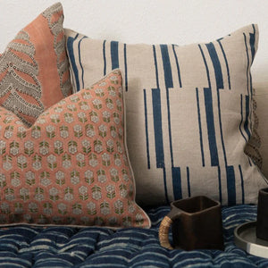 Kamari Linen Block Print Pillow - H+E Goods Company