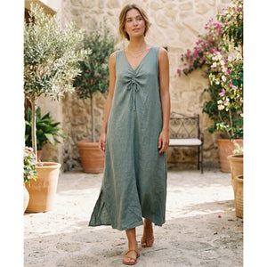 linen dress company Lena Sleeveless Color Family:Blue Stacees Bridal Wedding Dress Fabric body Sleeve Length:34