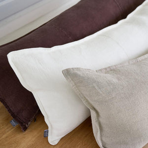 Luca Long Lumbar Pillow - White - H+E Goods Company