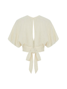 Mare Top - Natural with Gold Stripes - H+E Goods Company