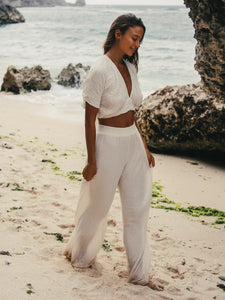 Mare Top - Natural with Gold Stripes - H+E Goods Company
