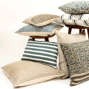 Mithra Linen Block Print Pillow - H+E Goods Company