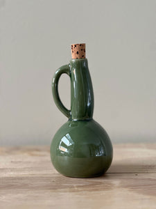 Stoneware Olive Oil Bottle 15 oz - Green - H+E Goods Company