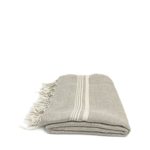 Oyster Soft Linen Turkish Towel - Sand - H+E Goods Company