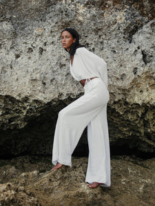 Skye Palazzo Pants - White - H+E Goods Company
