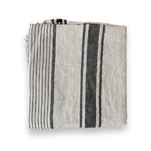 Visby Linen Tablecloth - Black - H+E Goods Company