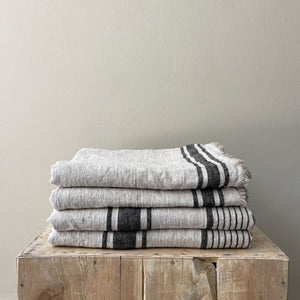Visby Linen Tablecloth - Black - H+E Goods Company