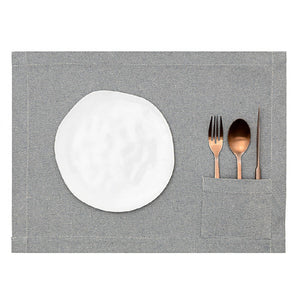 Placemats - Blue With Pocket / Set Of 4 - H+E Goods Company