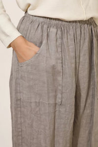 Wide Linen Trousers - White - H+E Goods Company