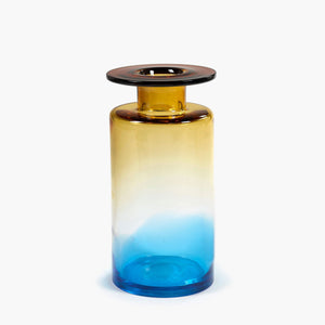 Wind & Fire Large Vase - Blue / Amber - H+E Goods Company