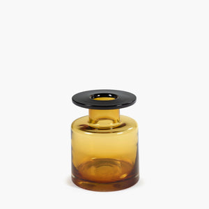 Wind & Fire Small Vase - Amber / Black - H+E Goods Company