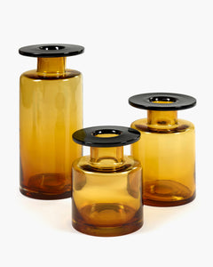 Wind & Fire Small Vase - Amber / Black - H+E Goods Company