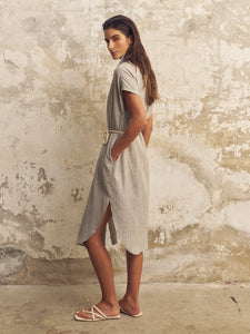 Zaya Shirt Dress - Gray - H+E Goods Company