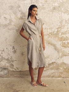 Zaya Shirt Dress - Gray - H+E Goods Company