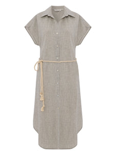 Zaya Shirt Dress - Gray - H+E Goods Company