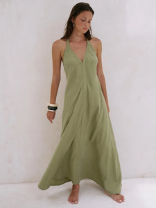 Zoe Maxi Dress - Khaki Green - H+E Goods Company