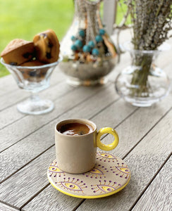 Espresso Cup with Sandblasted Saucer/Yellow - H+E Goods Company