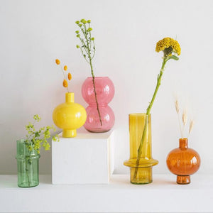 Ochre Recycled Glass Vase - H+E Goods Company