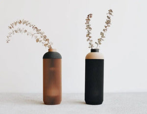 Troyes Vase - Natural / Black - H+E Goods Company