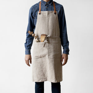 Vintage Washed Linen Apron - H+E Goods Company