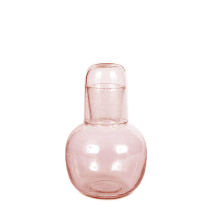 Carafe With Seeded Pale Rose Glass - H+E Goods Company