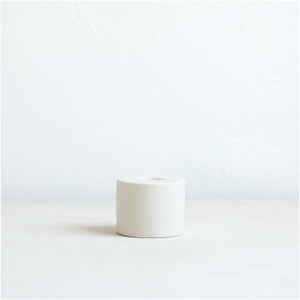 Petite Ceramic Taper Holder - Matte White - H+E Goods Company